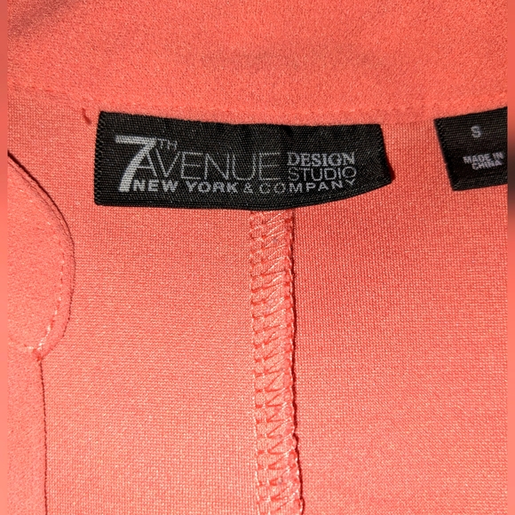 7th Avenue New York & Company Design Studio Split Neck Ruffle Top - Picture 6 of 8